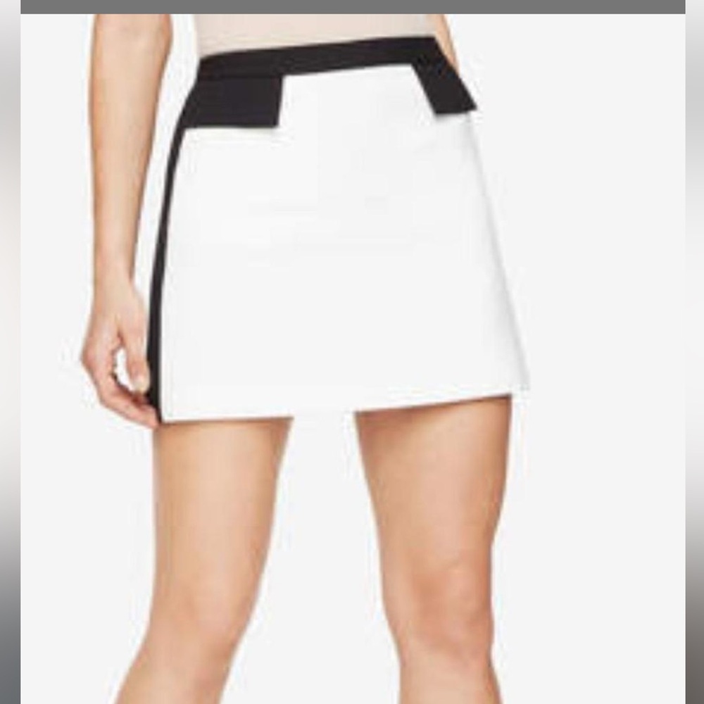 BCBGMaxAzria White and Black Mini Skirt